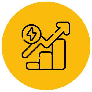 Icon representing lower electricity bills from aircon maintenance